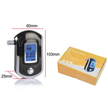 

Hot Breathalyzer Breath Portable Detector Drunken Driving Handheld Digital Parking Alcohol Tester LCD Analyzer With 5 Mouthpiece