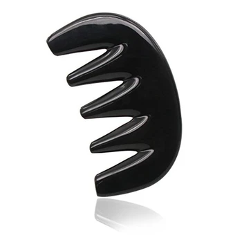 

Gua Sha Treatment Scraping Massage Tool Ultra Smooth Edge Horn Comb Wide Tooth Hair Combs Styling Health Care (Black)