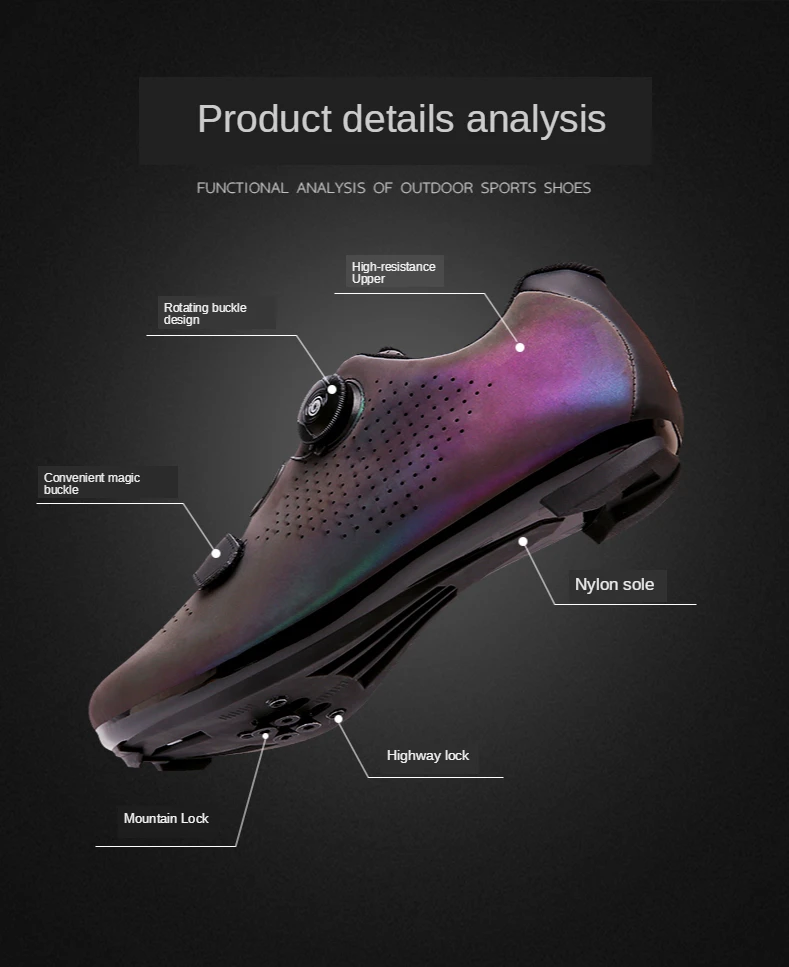 New Professional Luminous MTB Cycling Road Bike Shoes Unisex Breathable Self-Locking Bicycle Cleat Shoes Sports Cycling Sneakers