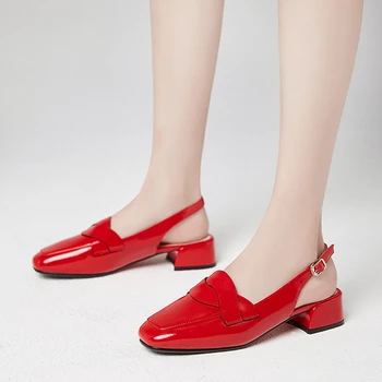 

Brand New Big Size 43 Slingback Chunky Heels Summer Woman Shoes Sandals