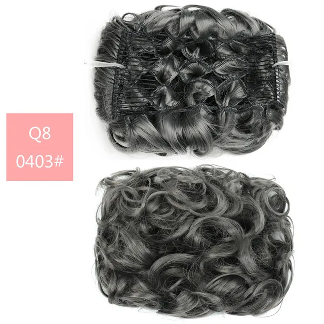 Synthetic Curly Elastic Band Chignon Plastic Comb Clips in Hair Extension Hair Bun Updo Cover Hairpieces Hair Accessories Q8 0403