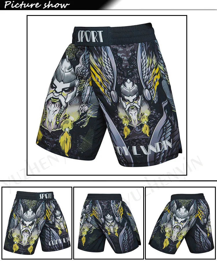 Новые UFC BJJ MMA Fit Мужские шорты 3D печать бой Grappling Короткие полиэфирные Kick гель Муай Тай шорты Codylundin - Цвет: 18