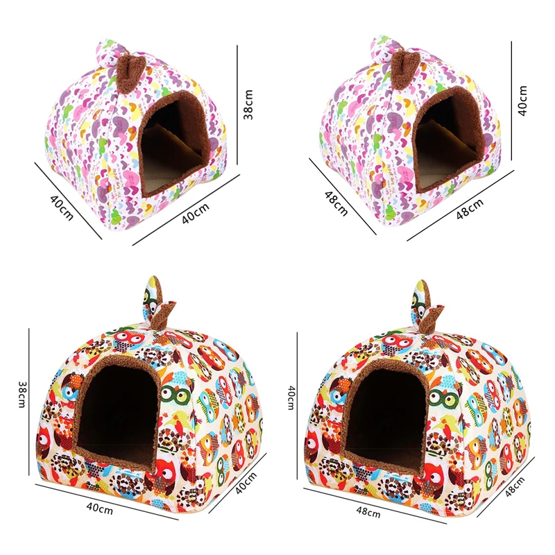 

Hot Fleece Soft Pet Yurt Home Dog Bed Puppy Dog Kennel Pet Bed House For Dog Cat Small Animals Home Dog House With Mat Chihuahua