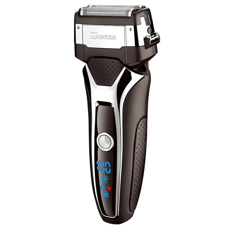 

Surker Rscx-9008 Men'S Professional With Lcd Digital Display 3D Floating Blade Electric Shaver Turbocharged Rechargeable Razor F