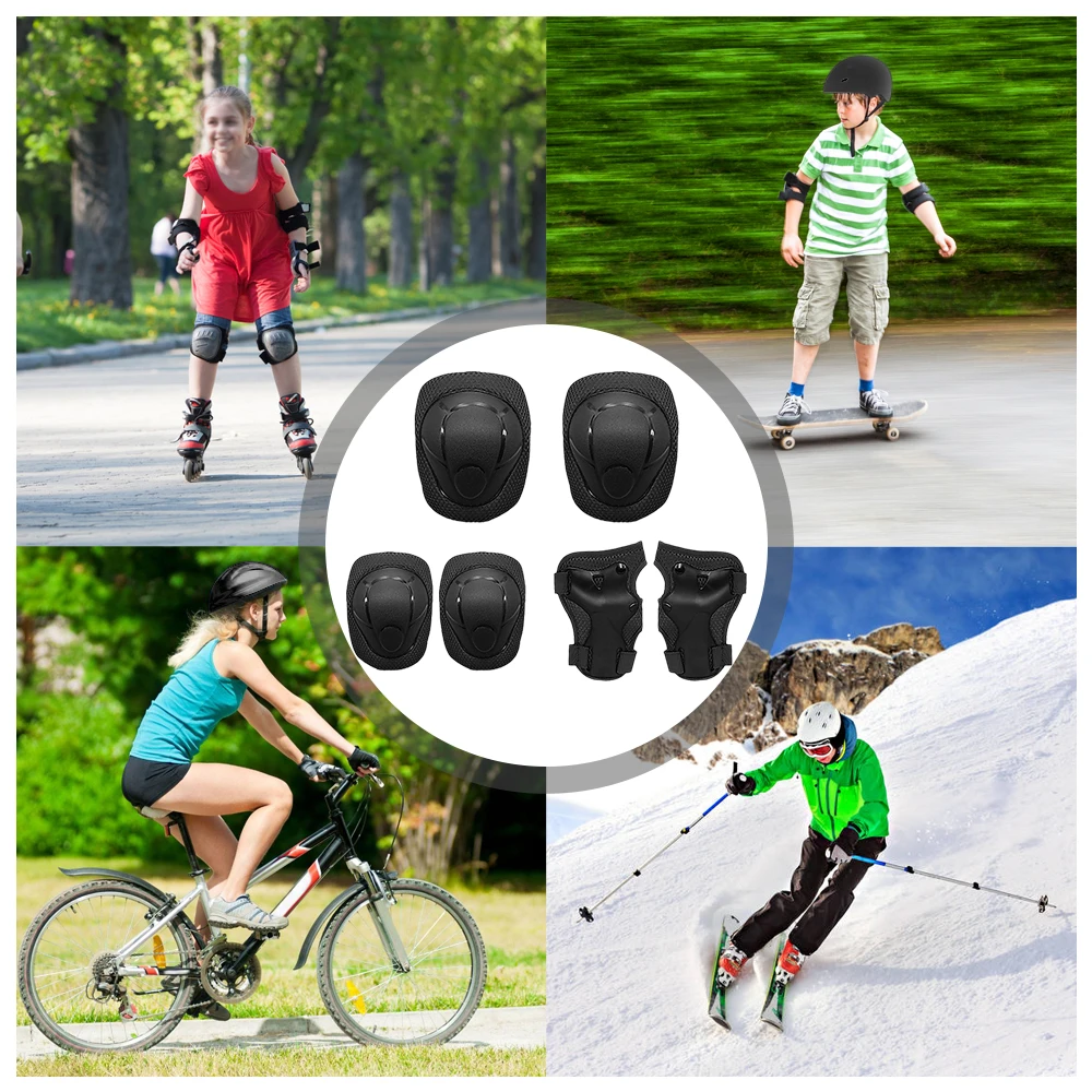 6 in 1 Kids Knee Gear Motorcycle Protection Protective with Wrist Guards Children Safety Pads Rollerblading | Спорт и развлечения