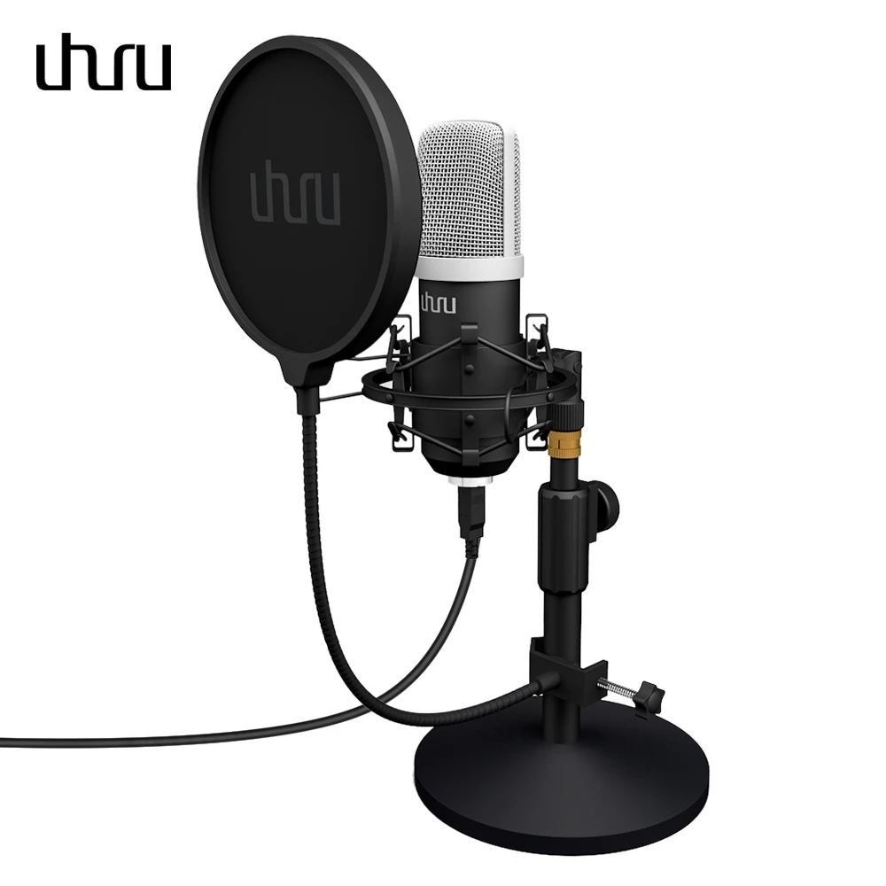 Ceny UHURU UM910 mikrofon usb 192 kHz 24Bit pojemnościowy Podcast Mikfofon Plug Play mikrofon komputerowy do gier Youtube nagrywanie głosu