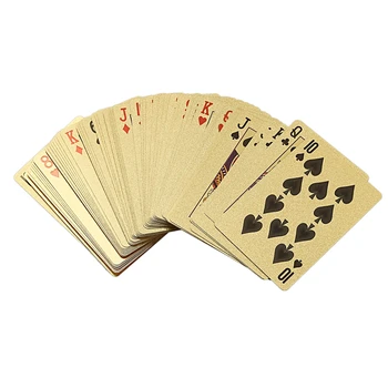 

Gold Foil Poker Euros Style Plastic Poker Playing Cards Waterproof Cards Board Game