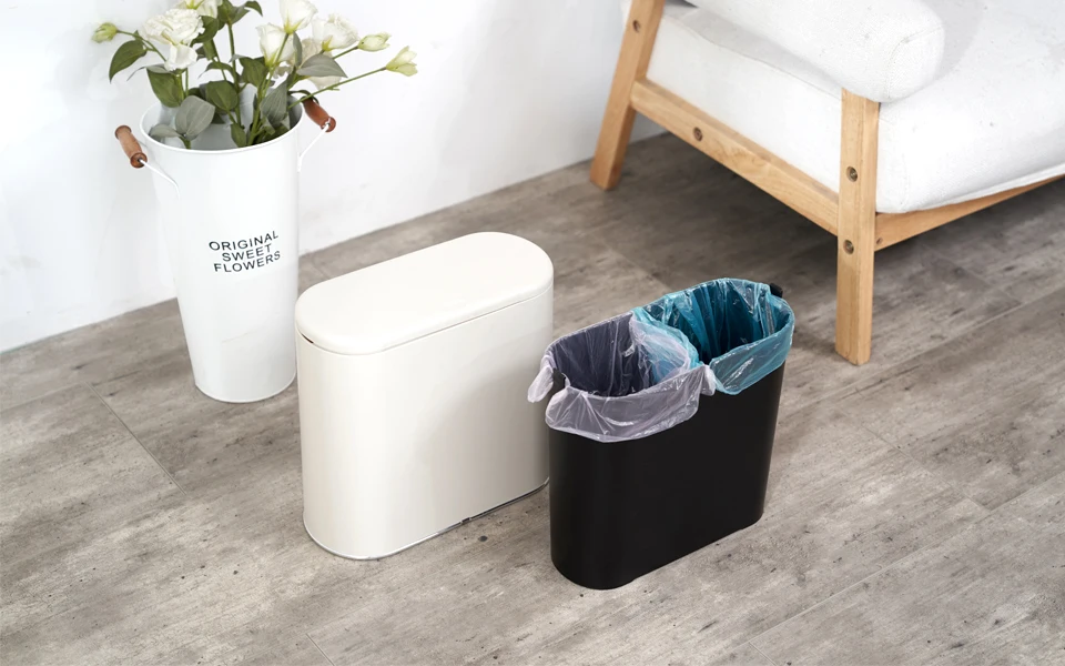 10л пластиковый узкий тип мусорный бак Туалет мусорное ведро ванная мусорное ведро Корзина мусорное ведро зазор контейнер для хранения