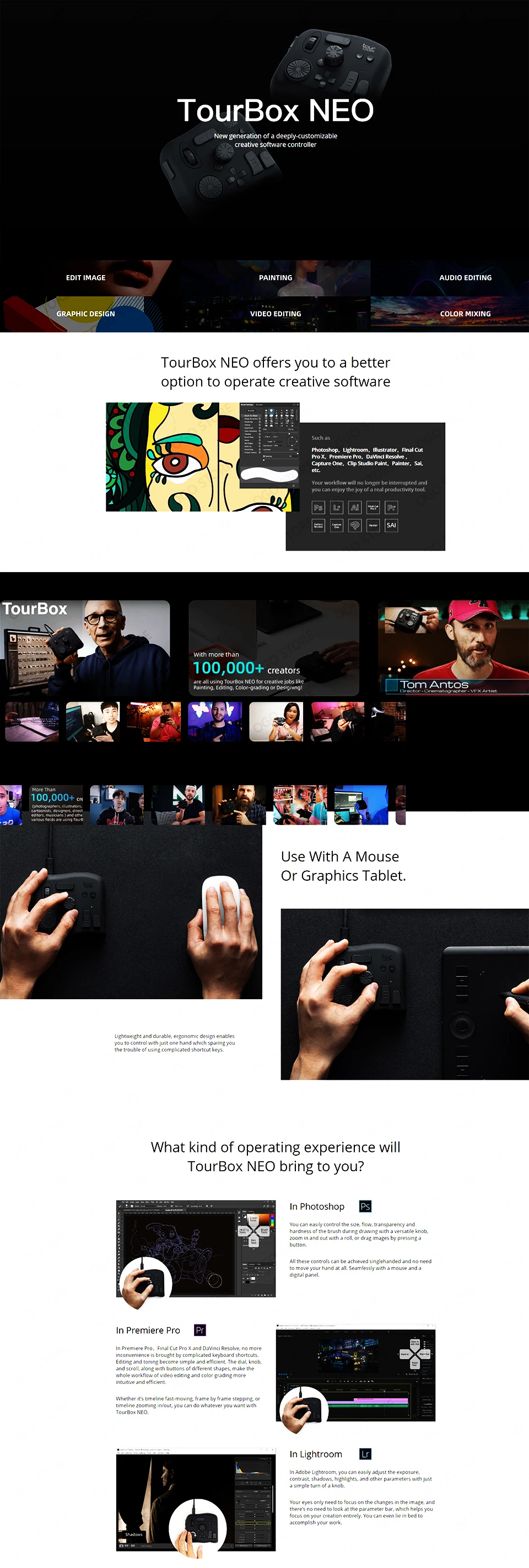Tourbox Neo Photo And Video Editing Console, Advanced Controller Customized  Creative Input For Graphic Tablet & Adobe Photoshop - Stage Audio -  AliExpress