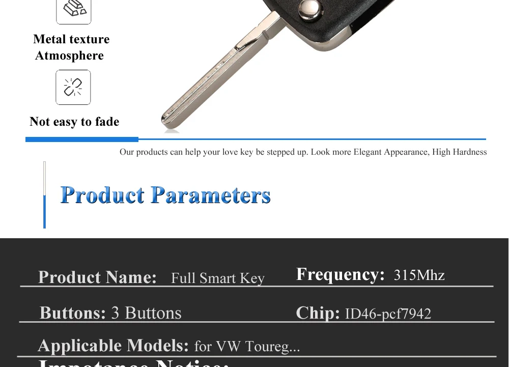 Chiave/Telecomando Per Volkswagen Touareg 434mhz Id46 Chip 1k0959753aa Di Vibrazione A Distanza Pieghevole Auto Fob - Di Keylessgo Completa Di Smart 3 Pulsante Volkswagen - Hf6869edf42784074ae0b2b5b09ebc3d1T