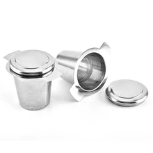 Прочный ситечко для чая тонкая Нержавеющая сталь сетка чай для заварки крышка чайные фильтры для кофе посуда для чая серебристый цвет 2 ручки дизайн