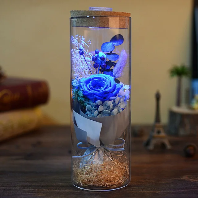 ZINUO светодиодный светильник-роза, RGB, диммер, ночник в виде цветочной бутылки, светильник с пультом дистанционного управления для подарка на день рождения, лампа, украшение дома для женщин - Испускаемый цвет: 2
