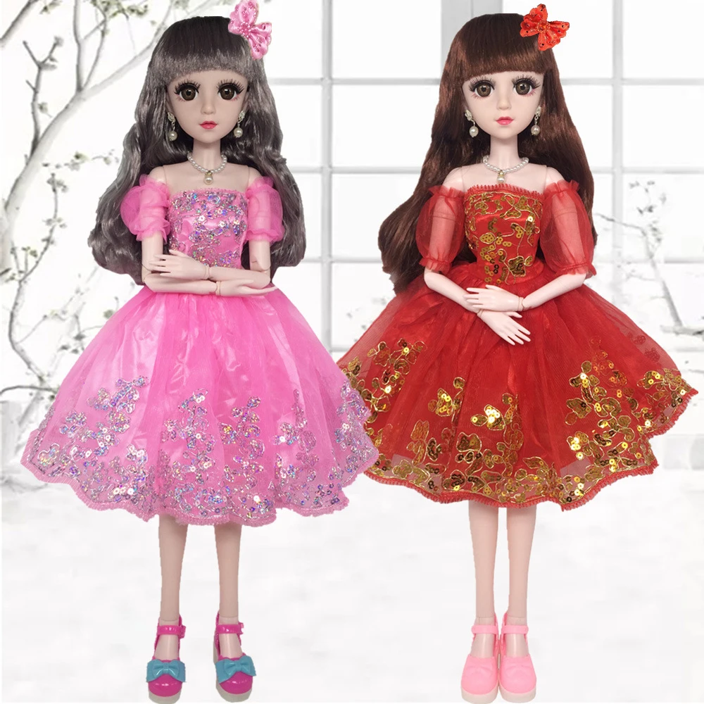 Аксессуары для BJD, Одежда для кукол, платье для девочек, подходит для 60 см, 1/3 BJD, модная юбка принцессы с цветочным рисунком, одежда для студентов, Подарочные игрушки