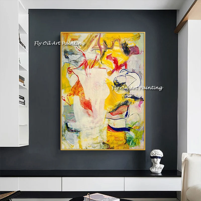 

100% Handmade Canvas Wall Art Copy Famous Willem De Kooning Painting Home Deor for Living Room Art Pictures
