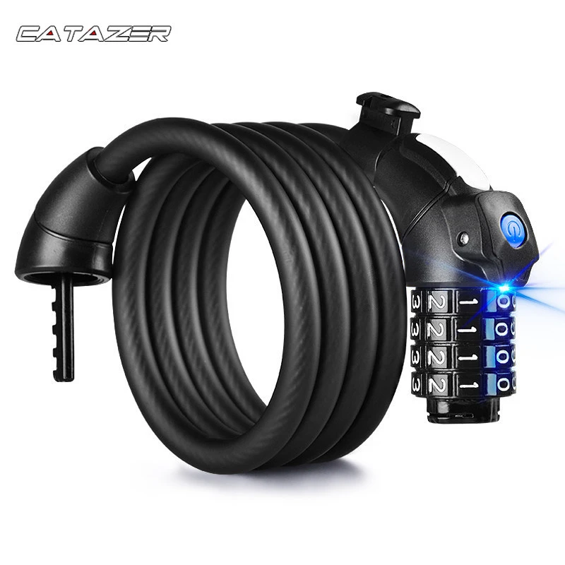 Zwijgend bereik Fantasie Fietsslot Met Licht Combinatie Lock Anti Diefstal Mountainbike Slot  Algemene Fiets Scrub Stalen Kabel Lock Led Lichtgevende lock|Fietsslot| -  AliExpress