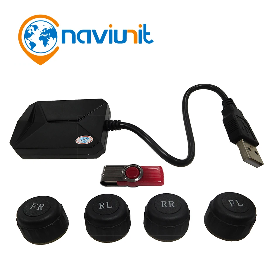 Система контроля давления в шинах Naviunit с USB-портом TPMS подходит для всех