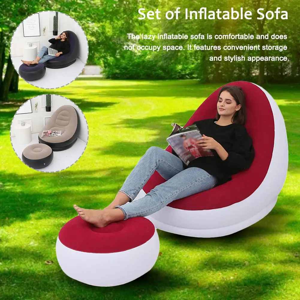 Надувной матрас ленивый диван шезлонг удобные ноги табурет Отдых один Beanbag татами для дома открытый Европа Америка