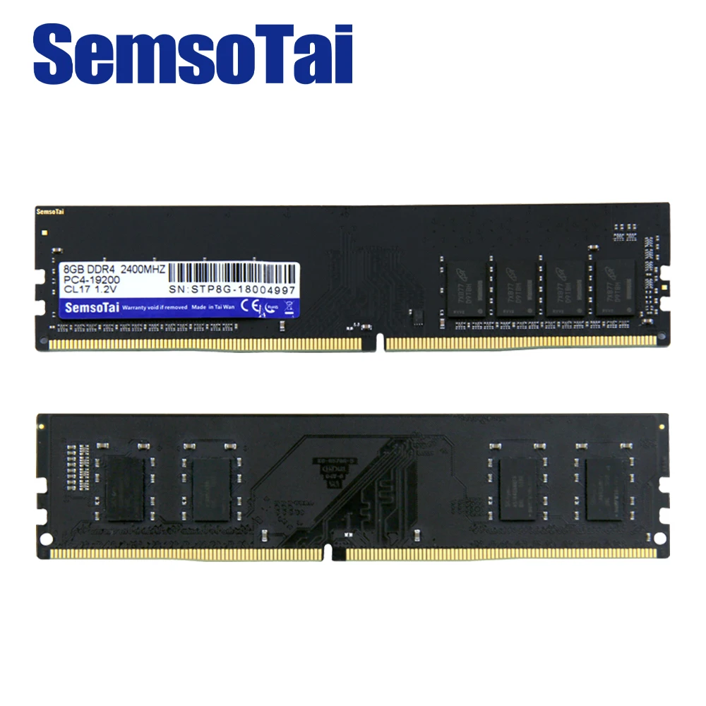 

SemsoTai ram ddr4 4gb 2400mhz CL=17 PC4-19200 Voltage 1.2V 288pin Dimm lifetime warranty single memoria ram ddr 4 4g for desktop