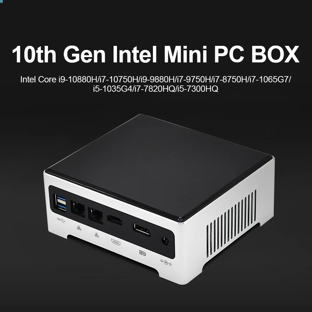TOPTON mejor oferta i7 i9 Mini PC Intel Core i9 10880H a 9880H Windows 10 Pro Barebone ordenador de escritorio 2 * DDR4 4K HTPC Mini PC 2 NIC