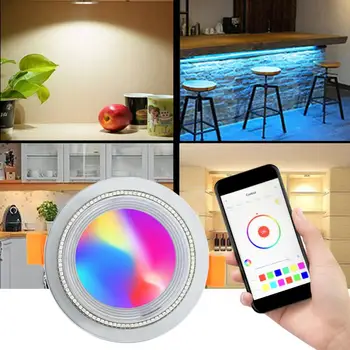 

AC 85-265V 7W LED Smart Downlight Color Changeable With Smartphone And Intelligent Voice Device Controlled Down Light