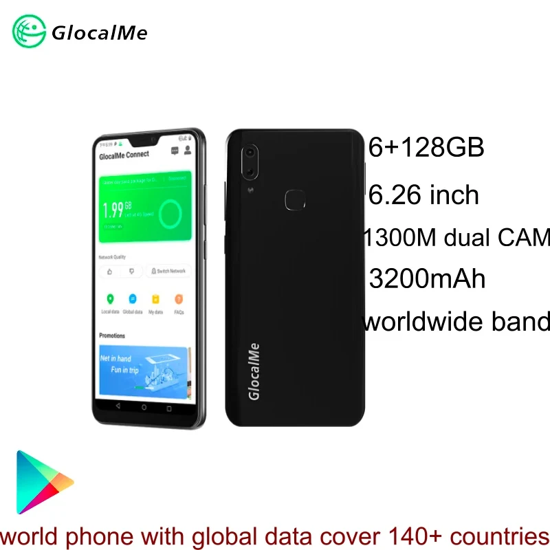 

Glocalme S20i 6GB 128GB 6.26 inch FHD+ Global version mobile phone snapdragon 636 Octa Core dual 13MP rear camera smart celular