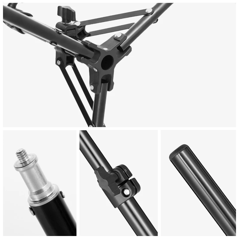 Description Picture 5 of itemTENWISH 2 Meters 6.5' Reversible Leg Light Stand Compact Portable Tripod for Photographic Studio Ring Lamp Youtuber Tiktok Live
