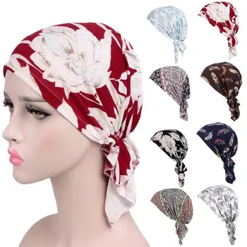 

Fashion Printed Women Muslim Elastic Turban Cotton Hat Head Wrap Chemo Cap