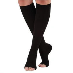 S-XXL Elastic Open Toe Knee High Stockings Calf Compression Stockings Varicose Veins Treat Shaping Graduated Pressure Stockings