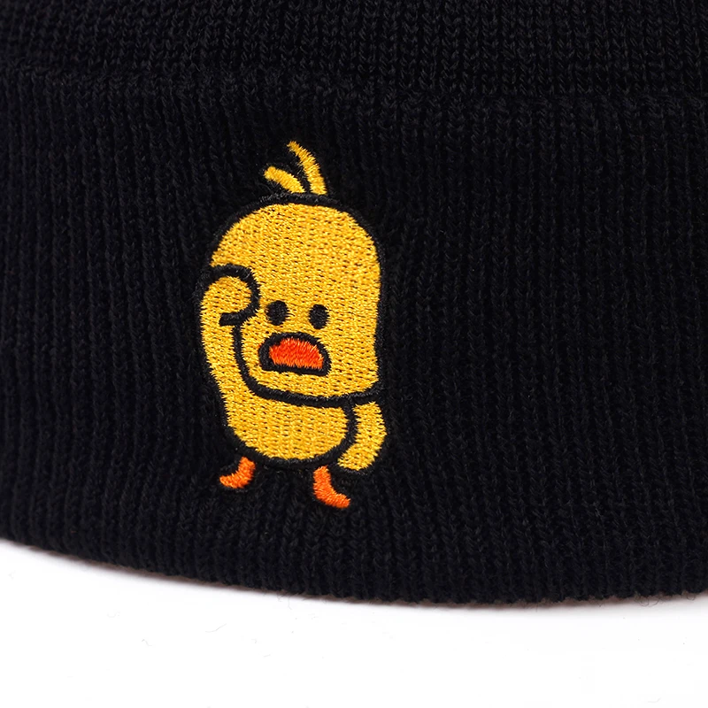 woolen cap for men Casual Little yellow duck beanie Hat for Men women Hip Hop Knitted woolen hats cap Outdoor Winter warm ski hats Skullies Hats timberland skully