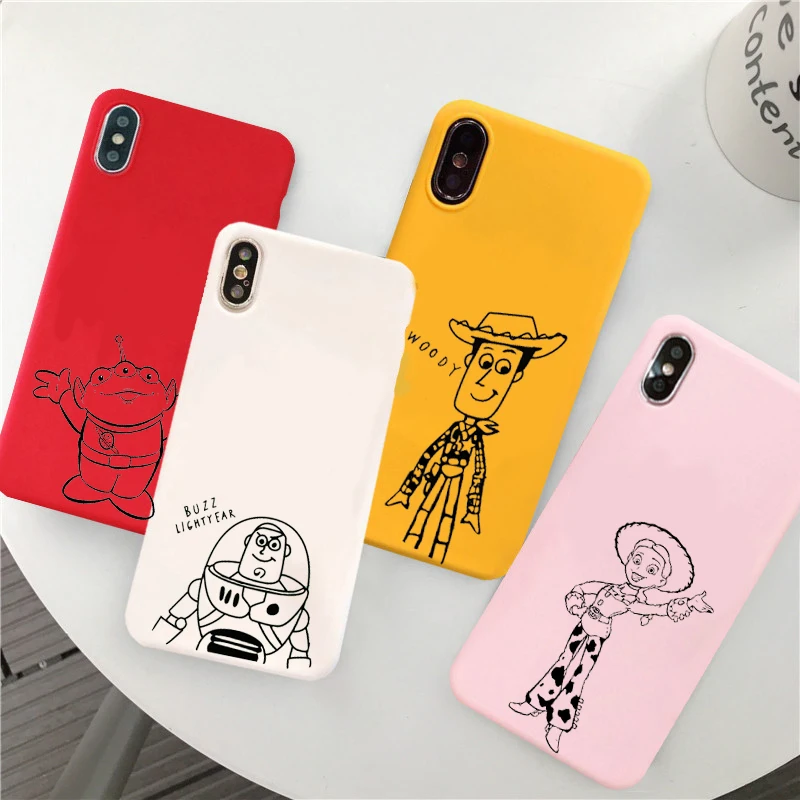 

Toy Story Buzz Woody Phone Case For iPhone X XR Xs Max 8 7 6 Plus 6S 5S SE Soft Silicone Cover Candy Fundas Coque Alien Jessie