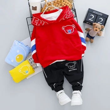 

Baby Kids Clothing Hooded Casual Set Girl Boy 1 2 3 4 Years T-shirt + Pants Infant Children Tracksuit Costume