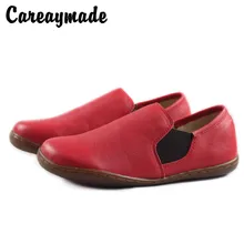 Careaymade- новые весенне-осенние кожаные туфли с первым слоем женская обувь на плоской подошве в стиле ретро удобная обувь без застежки с мягкой подошвой