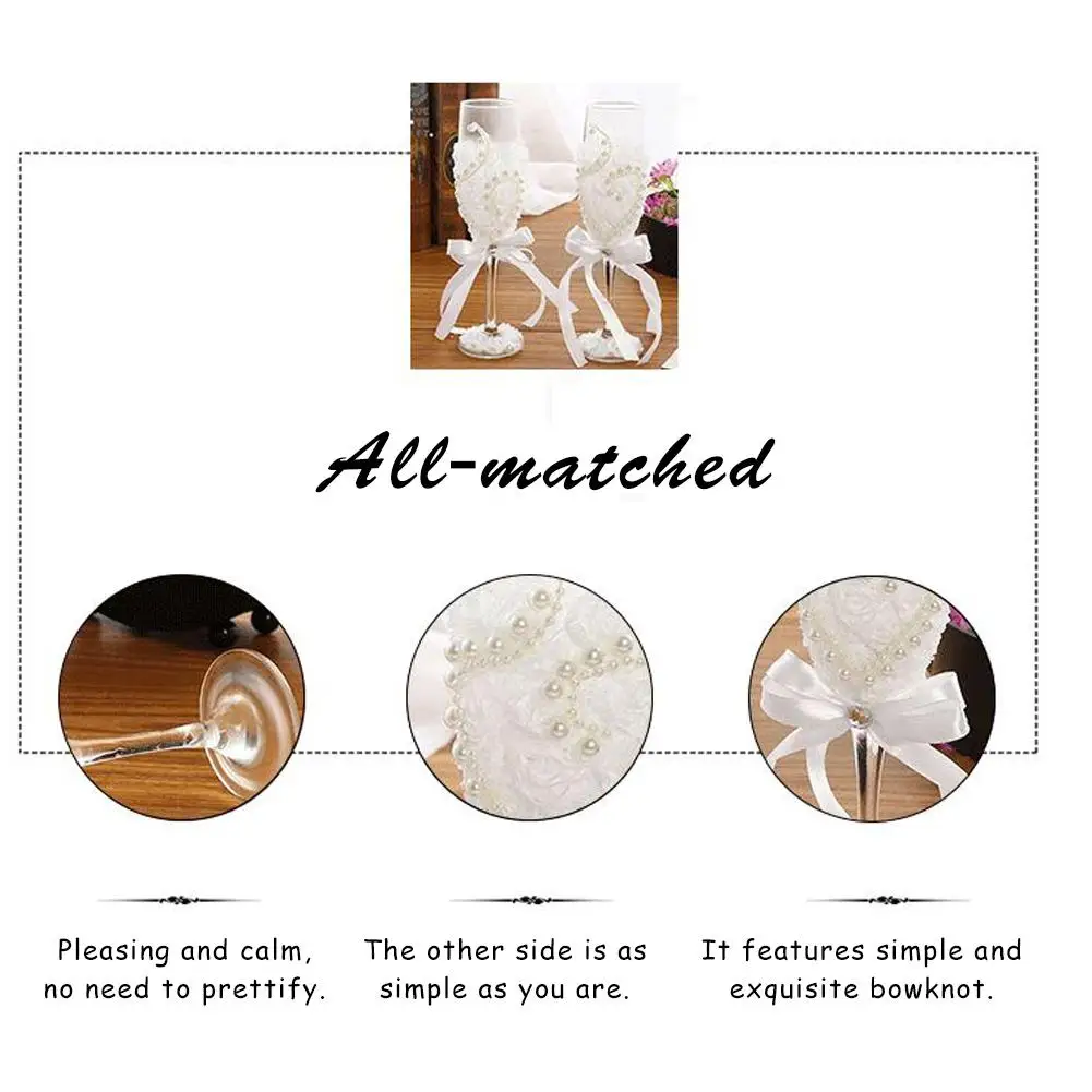 Practical 2Pcs/Set Wedding Glasses Personalized Champagne Flutes Crystalline Party Gift Toasting Glass Goblet Anniversary