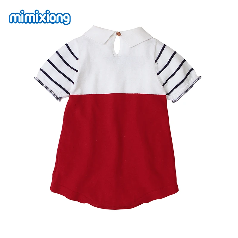 Baby Bodysuit Dresses Short Sleeve Newborn Girl Body Suit One Piece Coveralls Stripes Knit Toddler Kids Onesie Children Sunsuit