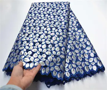 

Royal blue African Organza Lace Fabric Sequence Lace 2020 High qualiy French Embroidery Net Lace Fabric For Party Dress PSA8-1