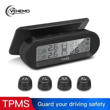 

Vehemo wireless TPMS tire pressure supplier sensor real-time display LCD Solar Power Gauge tyre anti-supplier tire pressure
