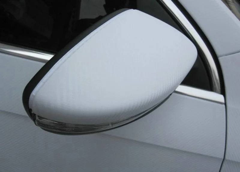White 3D Carbon Fiber Vinyl Film Wrap-4