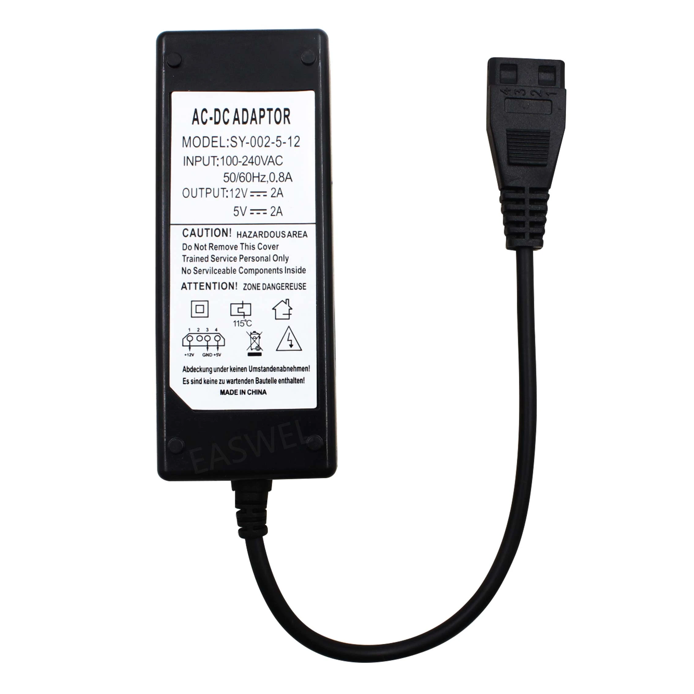 Adaptador de fuente de alimentación a IDE/SATA, 12V/5V, 2A, disco duro HDD, ROM, CC|Adaptadores AC/DC| -