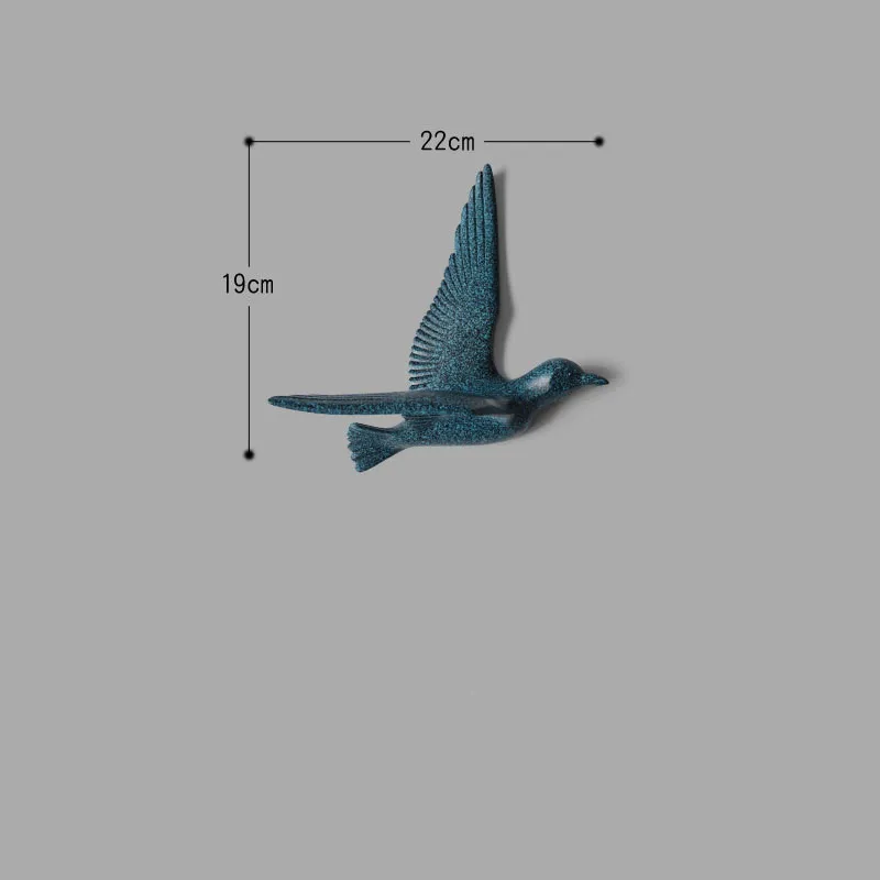 3D Смола Птица Мода стикер стены, статуя животного, фреска, ТВ фон домашний декор, маленькая птица модель украшения - Цвет: 8