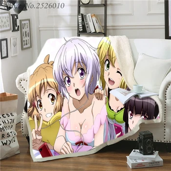 

Throw Blanket Symphogear XV 3D Velvet Plush Blanket Bedspread for Kids Girls Sherpa Blanket Couch Quilt Cover Travel