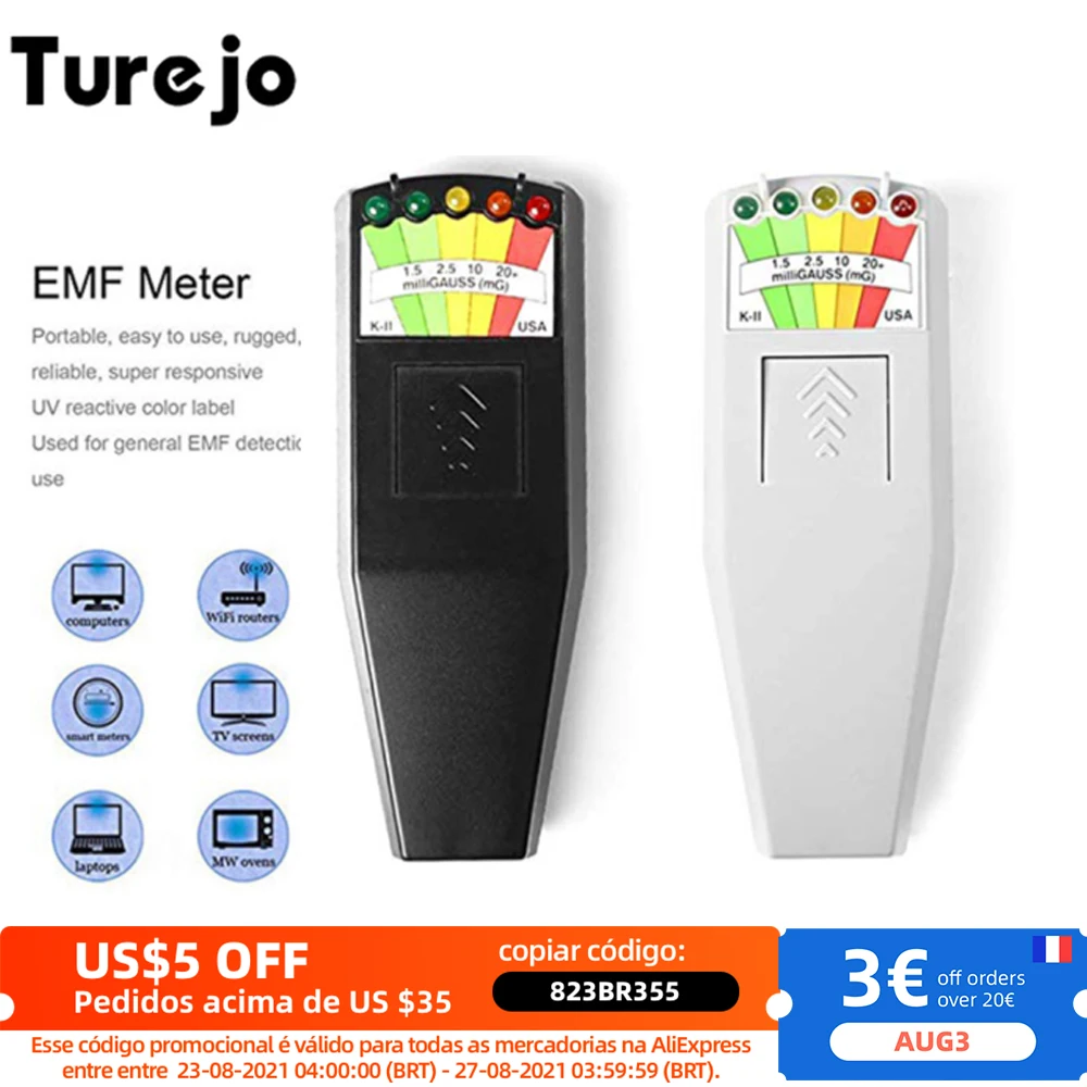 Kii k2 campo magnético detector EMF metros Hunting detector portátil de 5 LED Gauss Kii k2 campo magnético detector EMF metros Hunting detector portátil de 5 LED Gauss