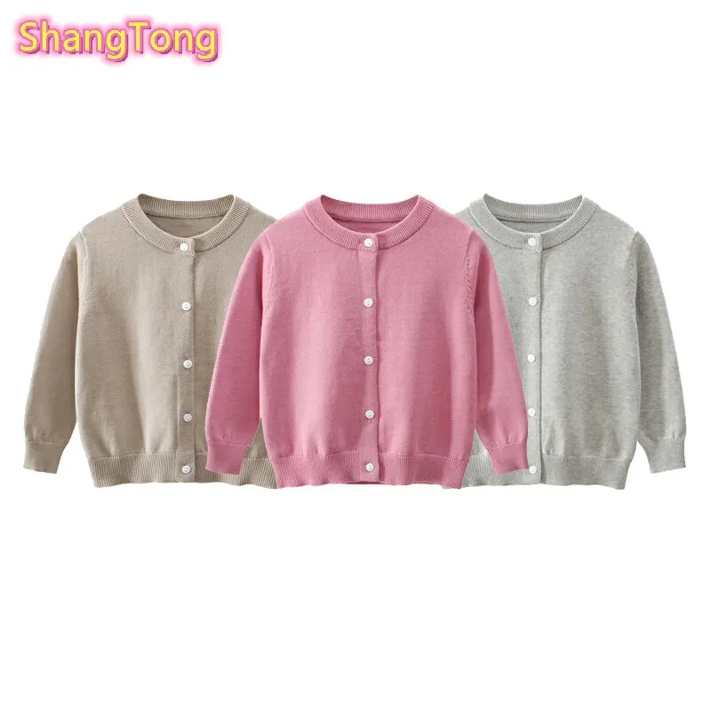 ShangTong/осенне-зимний детский хлопковый свитер; топы; одежда для детей; вязаный кардиган для мальчиков и девочек; Детский свитер; весенняя одежда; костюмы