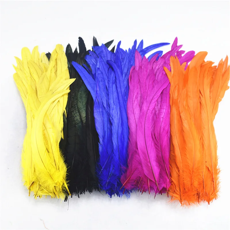

50Pcs/Lot Natural Rooster Feather Far Crafts 10-12"/25-30CM Rooster Tail Feathers Pheasant Feathers Wedding Feathers Decoration
