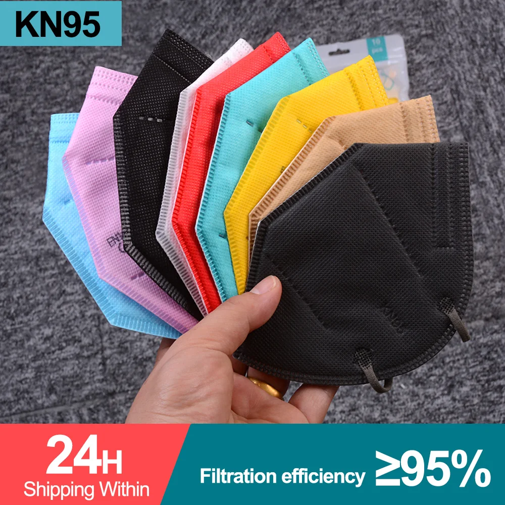 50 шт. FFP2 KN95 Mascarillas маска для лица 95% PM2.5 CE 5 слоев фильтр дышащий защитный здоровья
