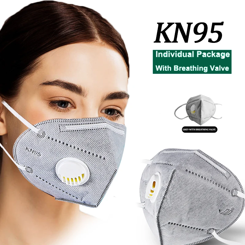 Reuseable Kn95 Valve Mask Safety Dust Respirator Kn95 Valved Face Masks Mouth Dustproof