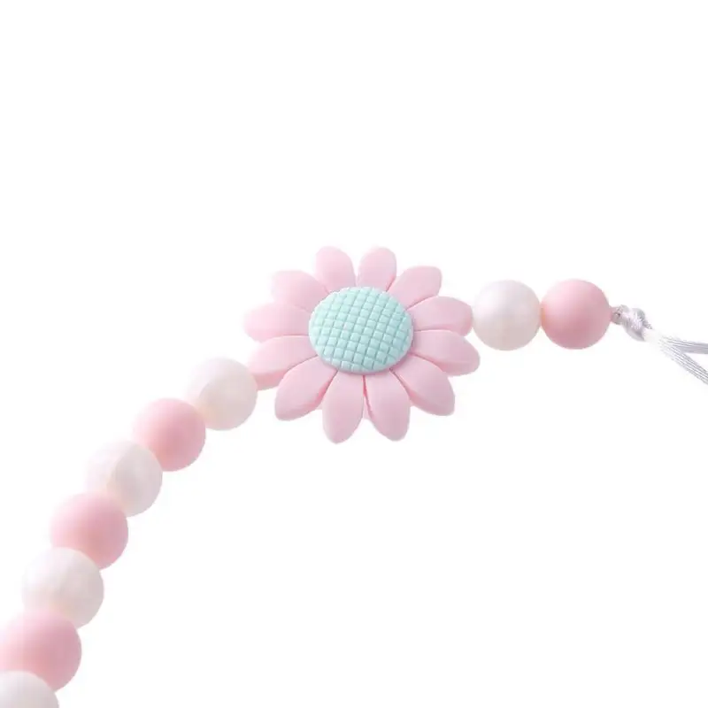 Цветок Детский браслет детский силиконовый Прорезыватель бусины браслеты соска