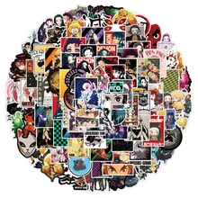 

10/30/50/100pcs Demon Slayer Kimetsu no Yaiba: Yuukaku-hen Anime Cartoon Stickers DIY Laptop Luggage Car Sticker Decals Kids Toy