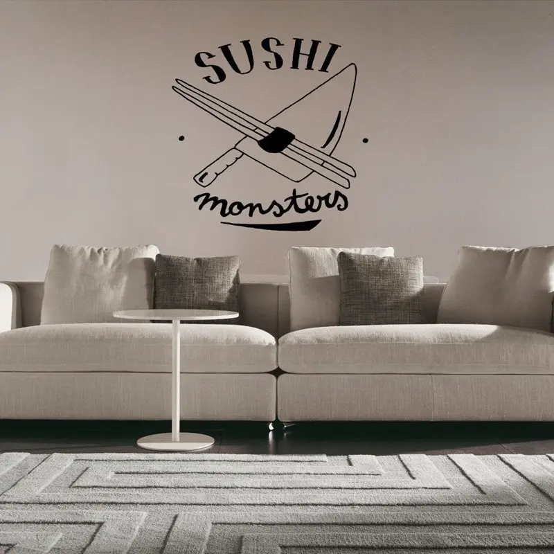 Sushi Decal Restaurant Sticker Posters Vinyl Wall Decals Pegatina Quadro Parede Decor Mural Sushi Sticker