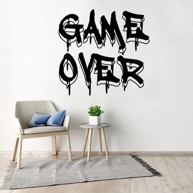 Game Over Wall Decal For Bedroom Home Decoration Boys Girls Room