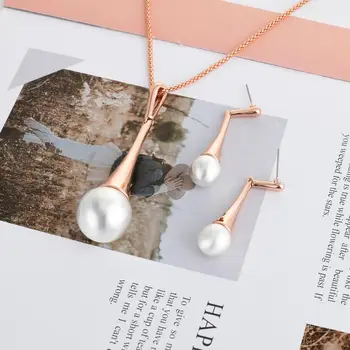 

Viennois Dubai Jewelry Set For Women Mix Color Pendant Necklace and Dangle Earrings Jewelry Set Fashion Africa Jewelry